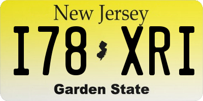 NJ license plate I78XRI