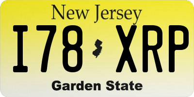 NJ license plate I78XRP