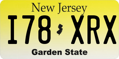 NJ license plate I78XRX