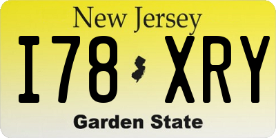NJ license plate I78XRY