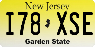 NJ license plate I78XSE