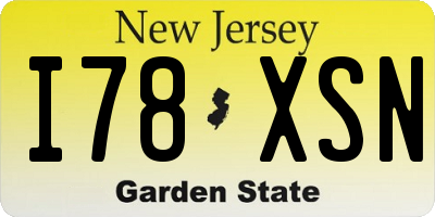 NJ license plate I78XSN
