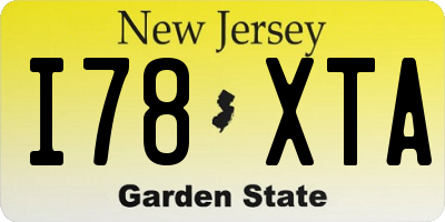 NJ license plate I78XTA
