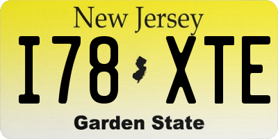NJ license plate I78XTE