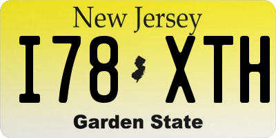 NJ license plate I78XTH