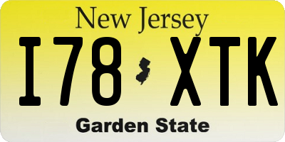 NJ license plate I78XTK
