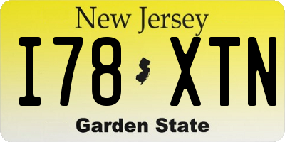 NJ license plate I78XTN
