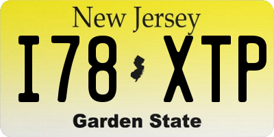 NJ license plate I78XTP