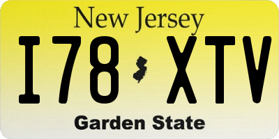 NJ license plate I78XTV