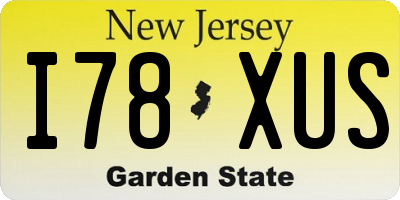 NJ license plate I78XUS
