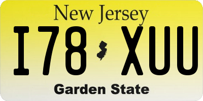 NJ license plate I78XUU