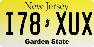 NJ license plate I78XUX