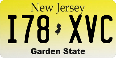 NJ license plate I78XVC