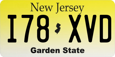 NJ license plate I78XVD