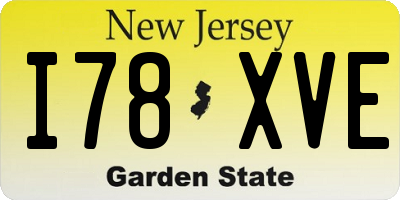 NJ license plate I78XVE