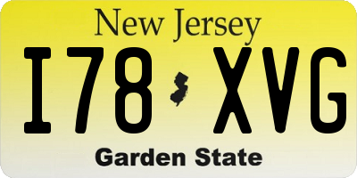 NJ license plate I78XVG