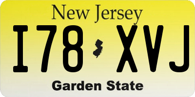 NJ license plate I78XVJ