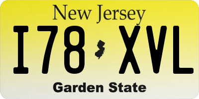 NJ license plate I78XVL