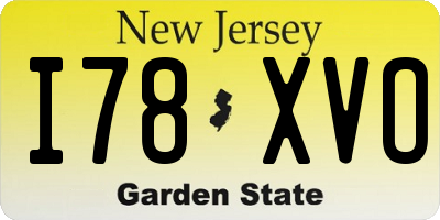NJ license plate I78XVO