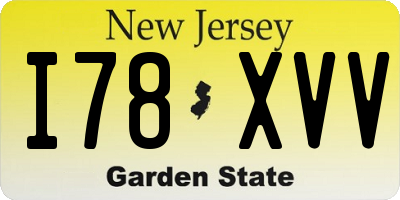 NJ license plate I78XVV