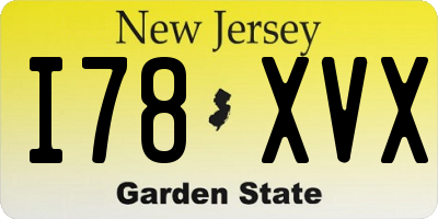 NJ license plate I78XVX
