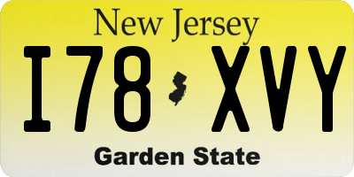NJ license plate I78XVY