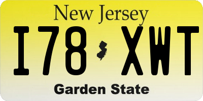 NJ license plate I78XWT