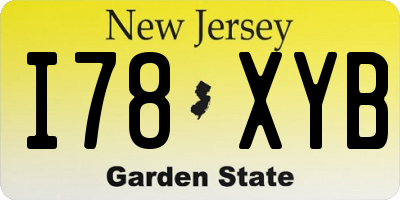 NJ license plate I78XYB