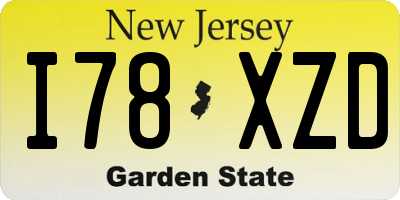 NJ license plate I78XZD