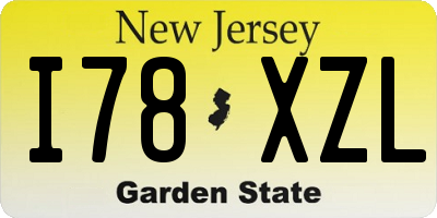 NJ license plate I78XZL