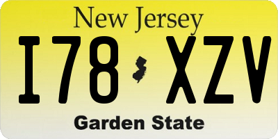 NJ license plate I78XZV