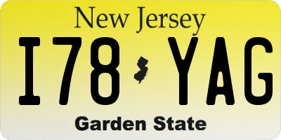 NJ license plate I78YAG