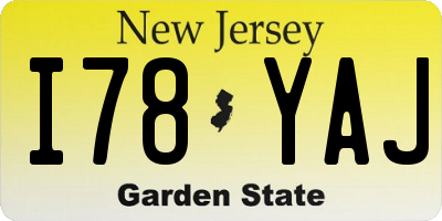 NJ license plate I78YAJ
