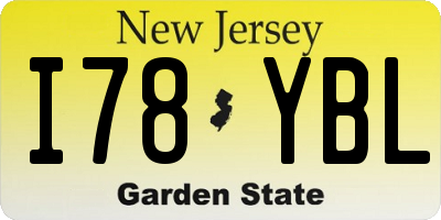 NJ license plate I78YBL
