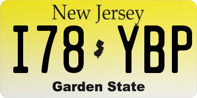 NJ license plate I78YBP