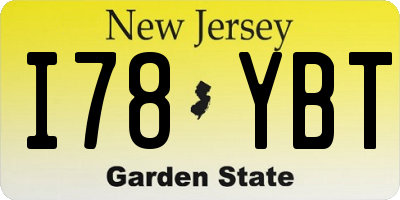 NJ license plate I78YBT