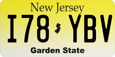 NJ license plate I78YBV