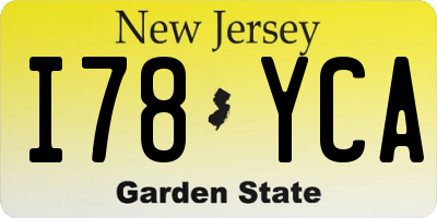NJ license plate I78YCA