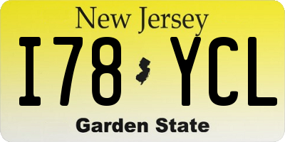 NJ license plate I78YCL
