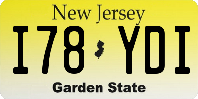 NJ license plate I78YDI
