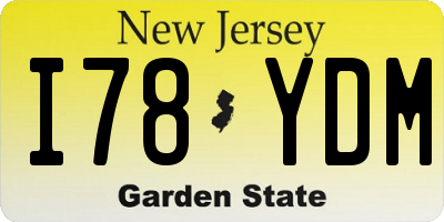 NJ license plate I78YDM