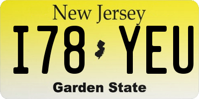 NJ license plate I78YEU