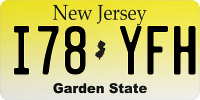 NJ license plate I78YFH