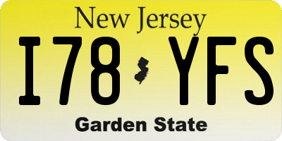 NJ license plate I78YFS