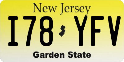 NJ license plate I78YFV
