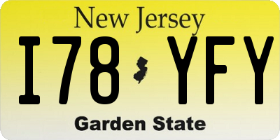 NJ license plate I78YFY