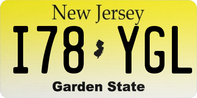 NJ license plate I78YGL