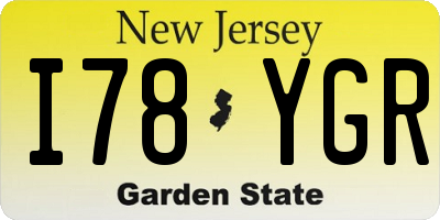 NJ license plate I78YGR