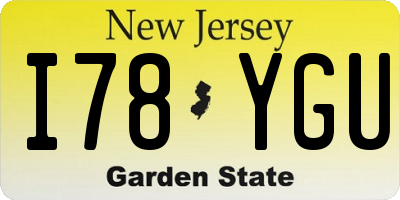 NJ license plate I78YGU