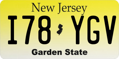 NJ license plate I78YGV